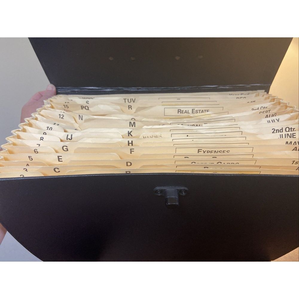 Vintage Portable Expanding File Box WILSON JONES Paper File Accordion 23576 - Picture 2 of 8